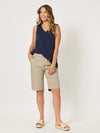 Santorini Cotton Pull On Shorts - Natural