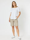 Santorini Cotton Pull On Shorts - Natural