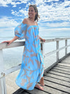 Malaba Off The Shoulder Dress - Blue