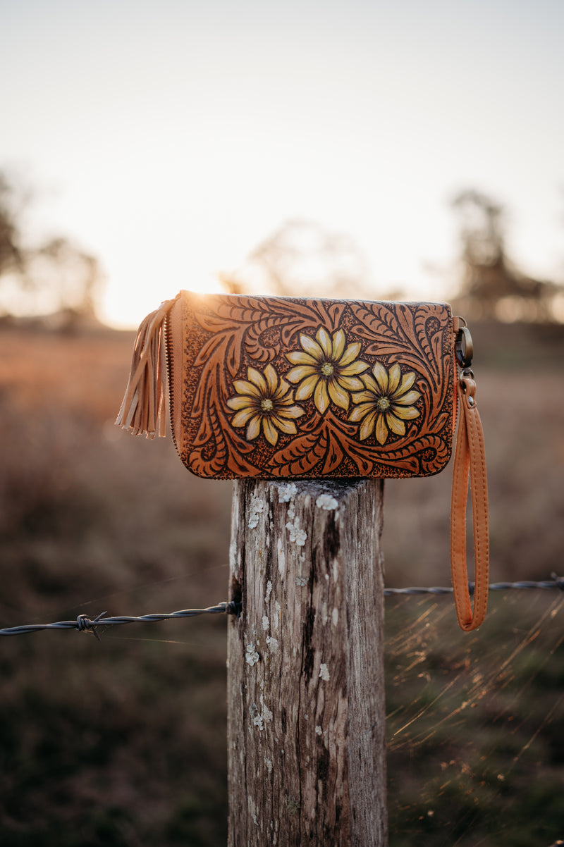 Sunflower Zip Round Wallet