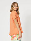 Tulum V Neck Top - Papaya