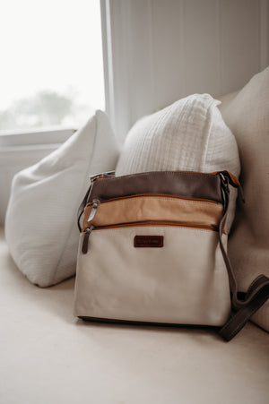 Three Zip Shoulder Bag