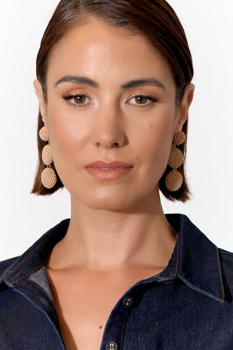 Beaded Trio Ball Drop Earring