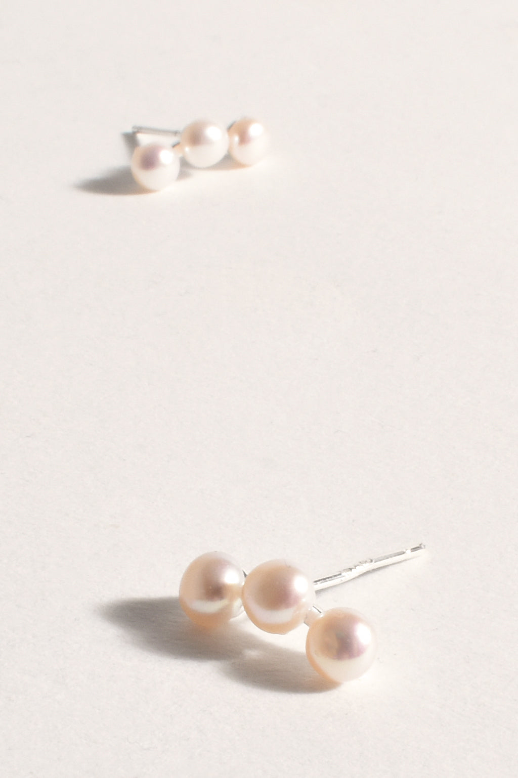 Simple Pearl Bar Stud Earrings