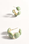 Mini Resin Metal Hoops- Sage Gold