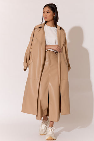 Zoe Faux Leather Trench