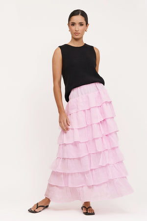 Maisy Ruffle Ramie Skirt