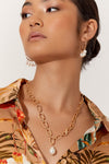 Pearl Drop Metal Chain Necklace