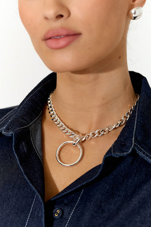 Ring Drop Chain Necklace