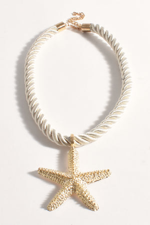 Metal Starfish Cord Necklace