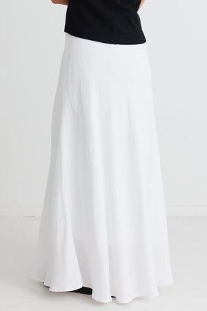 Lagos White Floaty Bias Cut Maxi Skirt