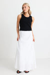 Lagos White Floaty Bias Cut Maxi Skirt