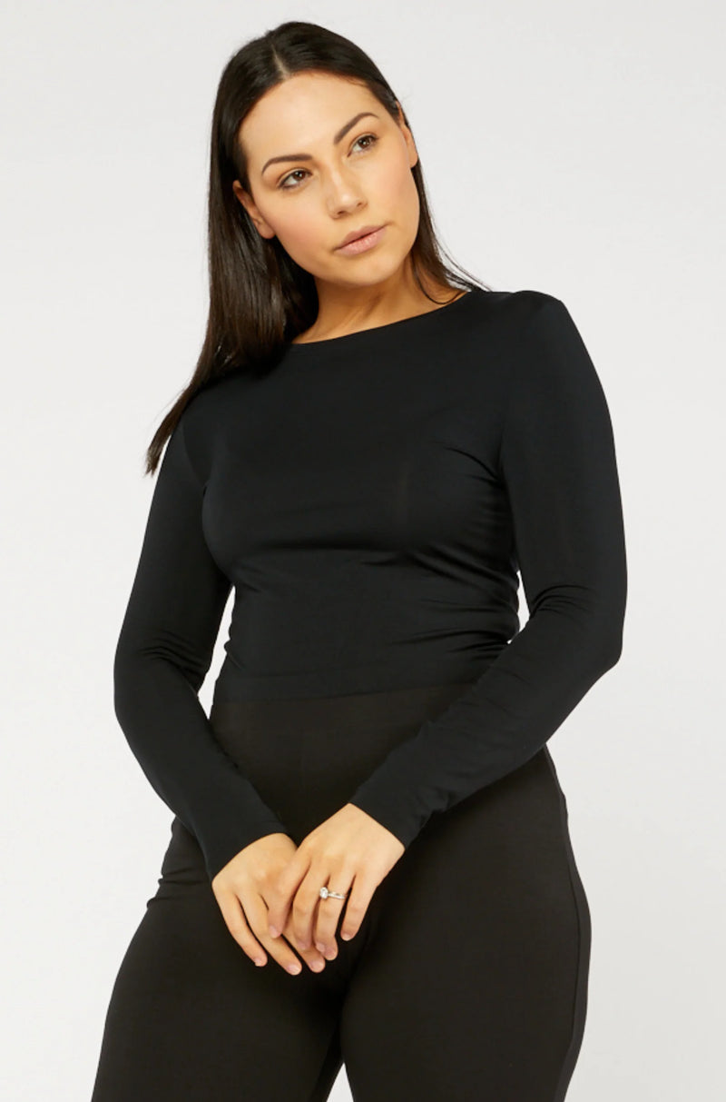 Tani High Neck Long Sleeve Top