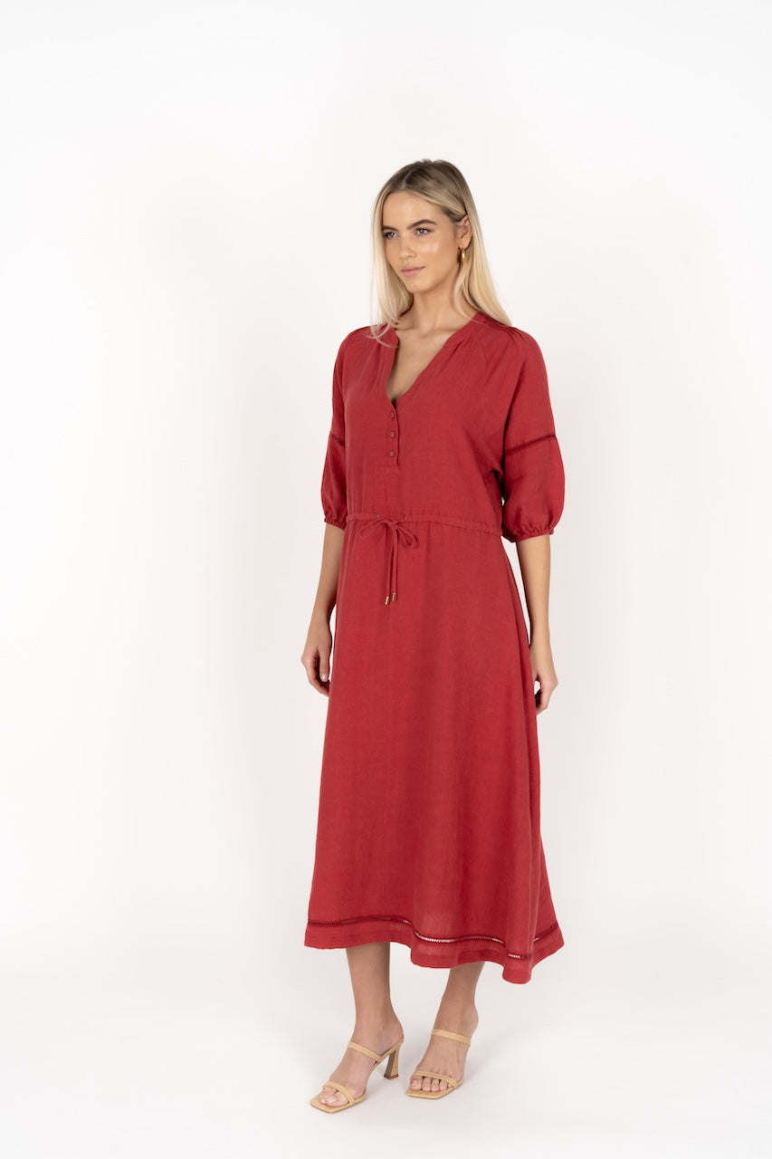 Ambrosia Linen Midi Dress