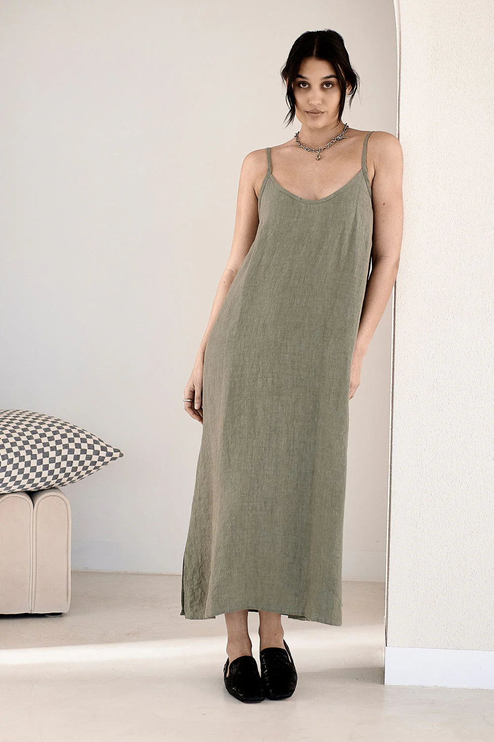 Fundamental Linen Midi - Pistachio