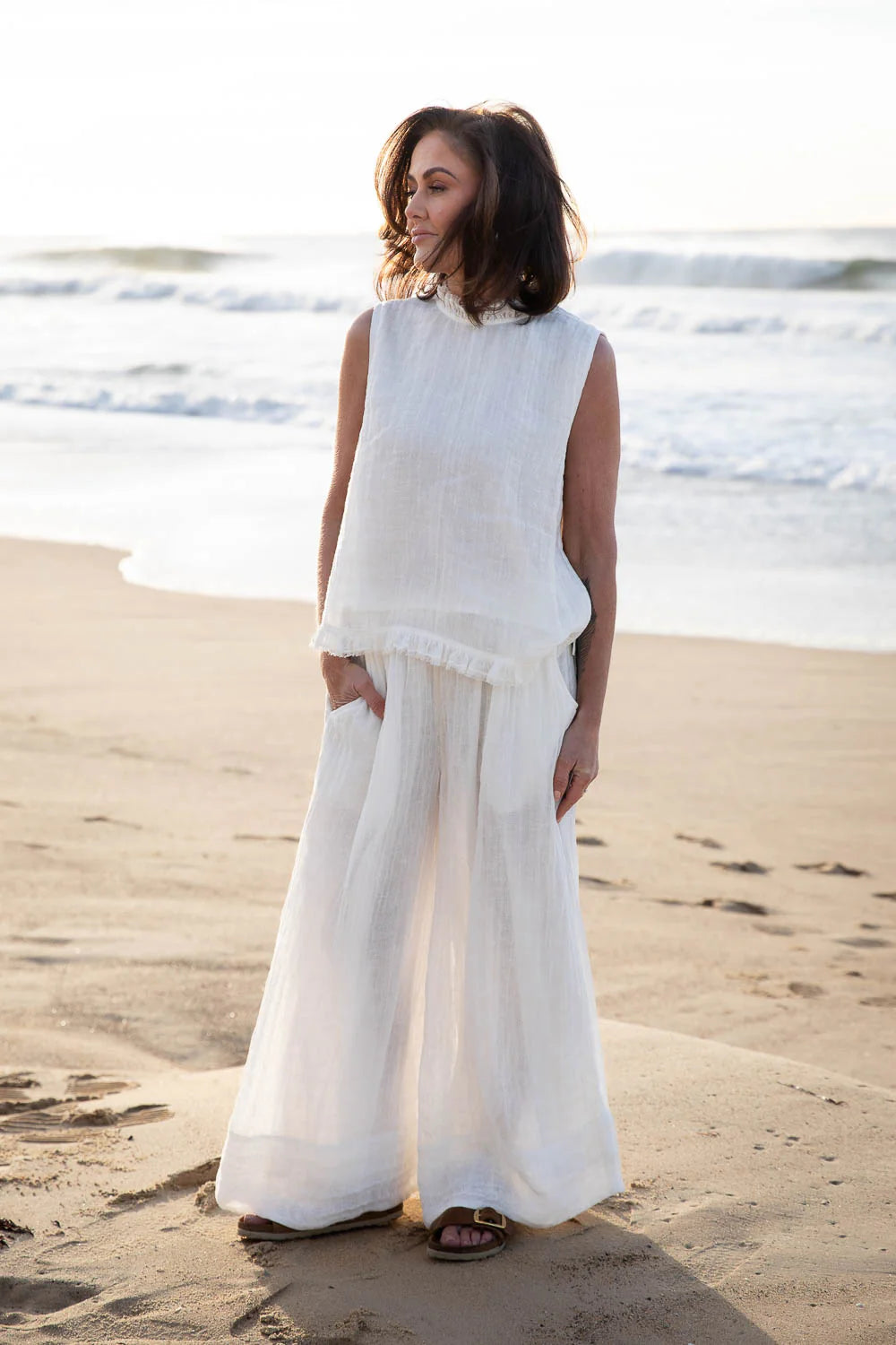 Arana Linen Pant - Off White