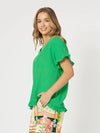 Tulum V Neck Top - Emerald