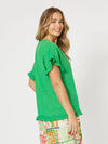 Tulum V Neck Top - Emerald