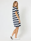 Heart Stripe Dress - Navy/White