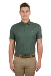 Men's Linen Tailored S/s Shirt- Green