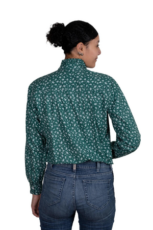 Abbey Frills Full Button- Forest Green