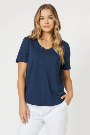 Slub Cotton Tee - Navy