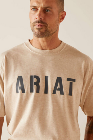 Men's Rebar Cotton Strong Block S/s Tee- Oatmeal Heather