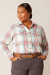 Rebar Made Tough DuraStretch Work Shirt- Vanilla Ice Plaid