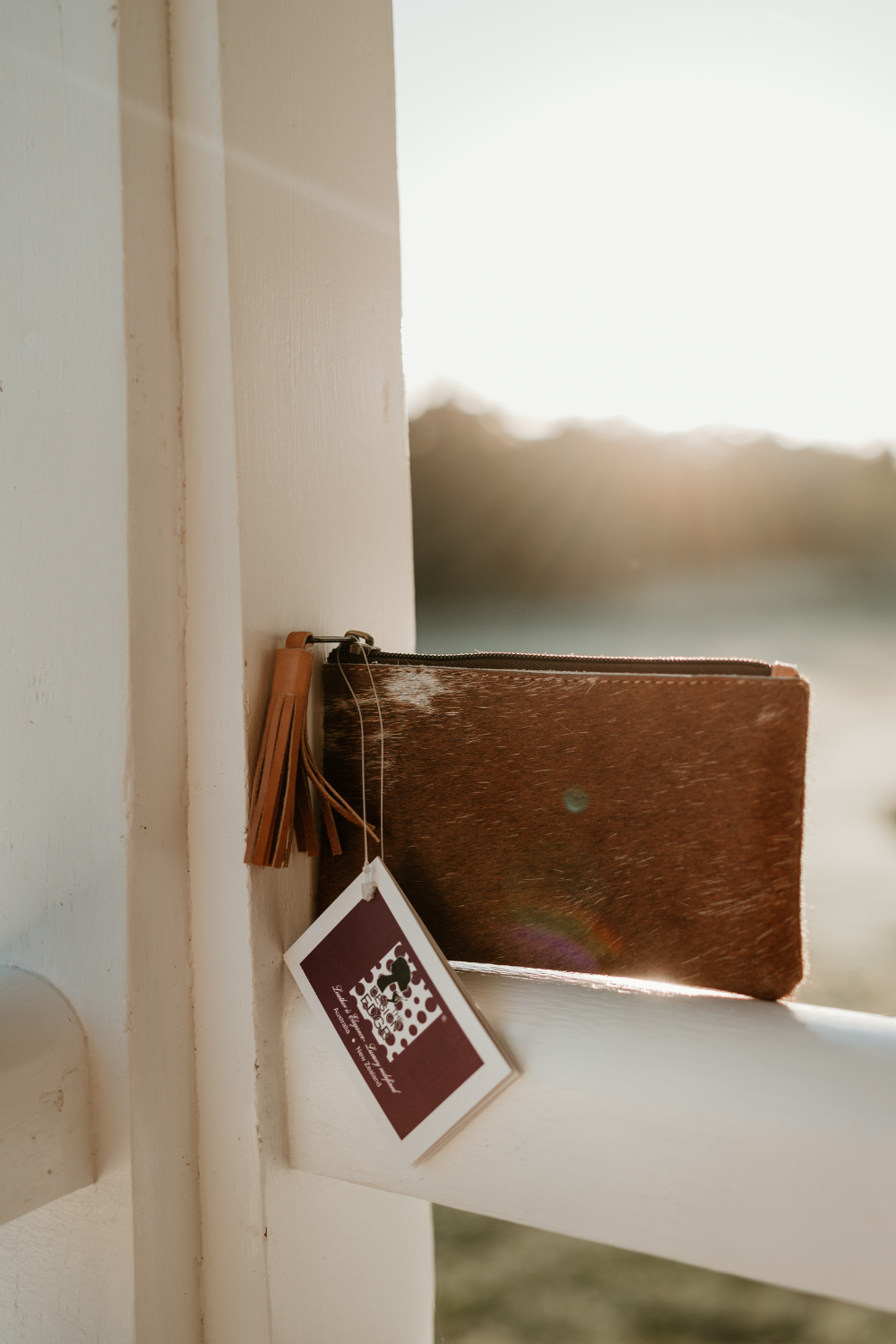 Jersey Hair On & Tan Leather Pouch