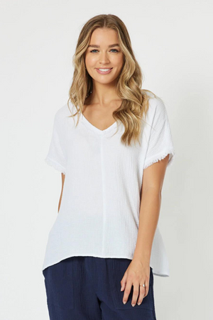 Threadz Byron Cotton V neck Top