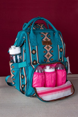 Southwestern Backpack Baby Bag- Turquoise