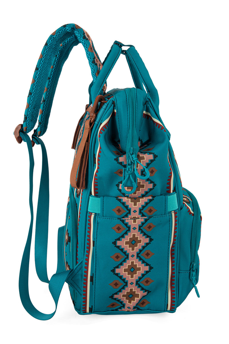 Southwestern Backpack Baby Bag- Turquoise