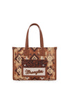 Aztec Crossbody Tote Bag- Tan