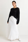 Lagos White Floaty Bias Cut Maxi Skirt