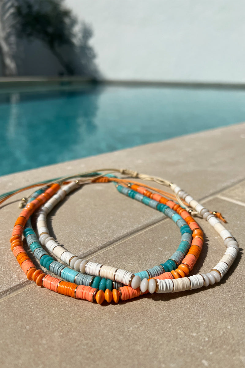 Bead Pattern Cord Back Necklace